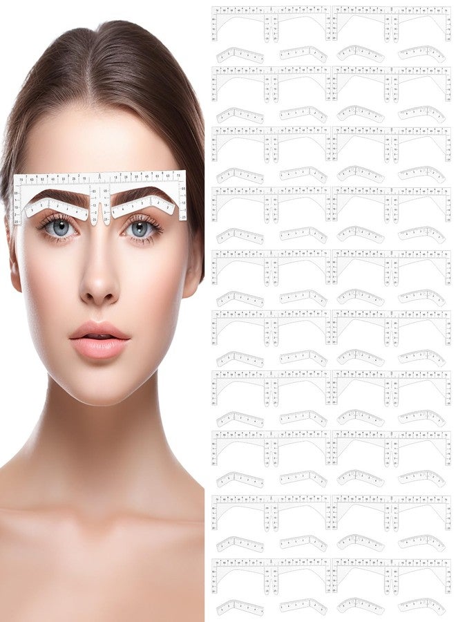 Guduling 60pcs Eyebrow Template, Eyebrow Stencil Kit for Women, Disposable Eyebrow Shaper Ruler for Older Women Eye Brow Stencil Stickers Guide, Templates for Beginners - Image 1